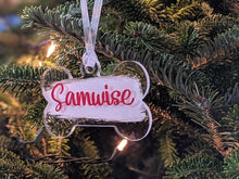 Load image into Gallery viewer, Custom Acrylic Dog Bone Shaped Ornament