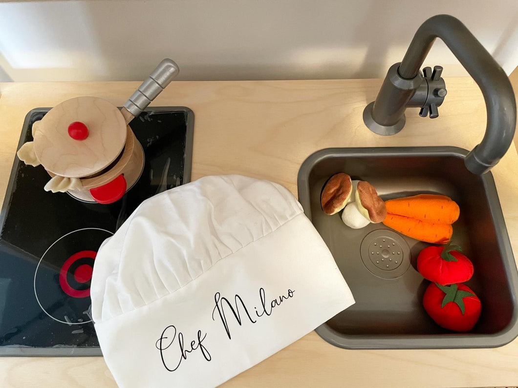 Chef Hat with Faux Button Apron