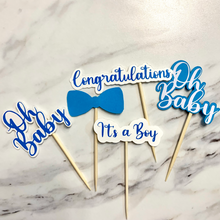 Load image into Gallery viewer, It's a Boy Baby Shower Cupcake Toppers