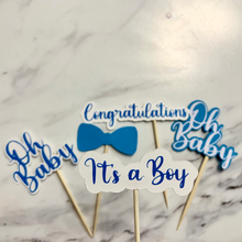 Load image into Gallery viewer, It's a Boy Baby Shower Cupcake Toppers
