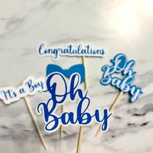 Load image into Gallery viewer, It's a Boy Baby Shower Cupcake Toppers