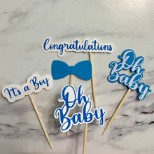 Load image into Gallery viewer, It's a Boy Baby Shower Cupcake Toppers