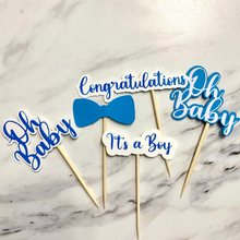 Load image into Gallery viewer, It&#39;s a Boy Baby Shower Cupcake Toppers
