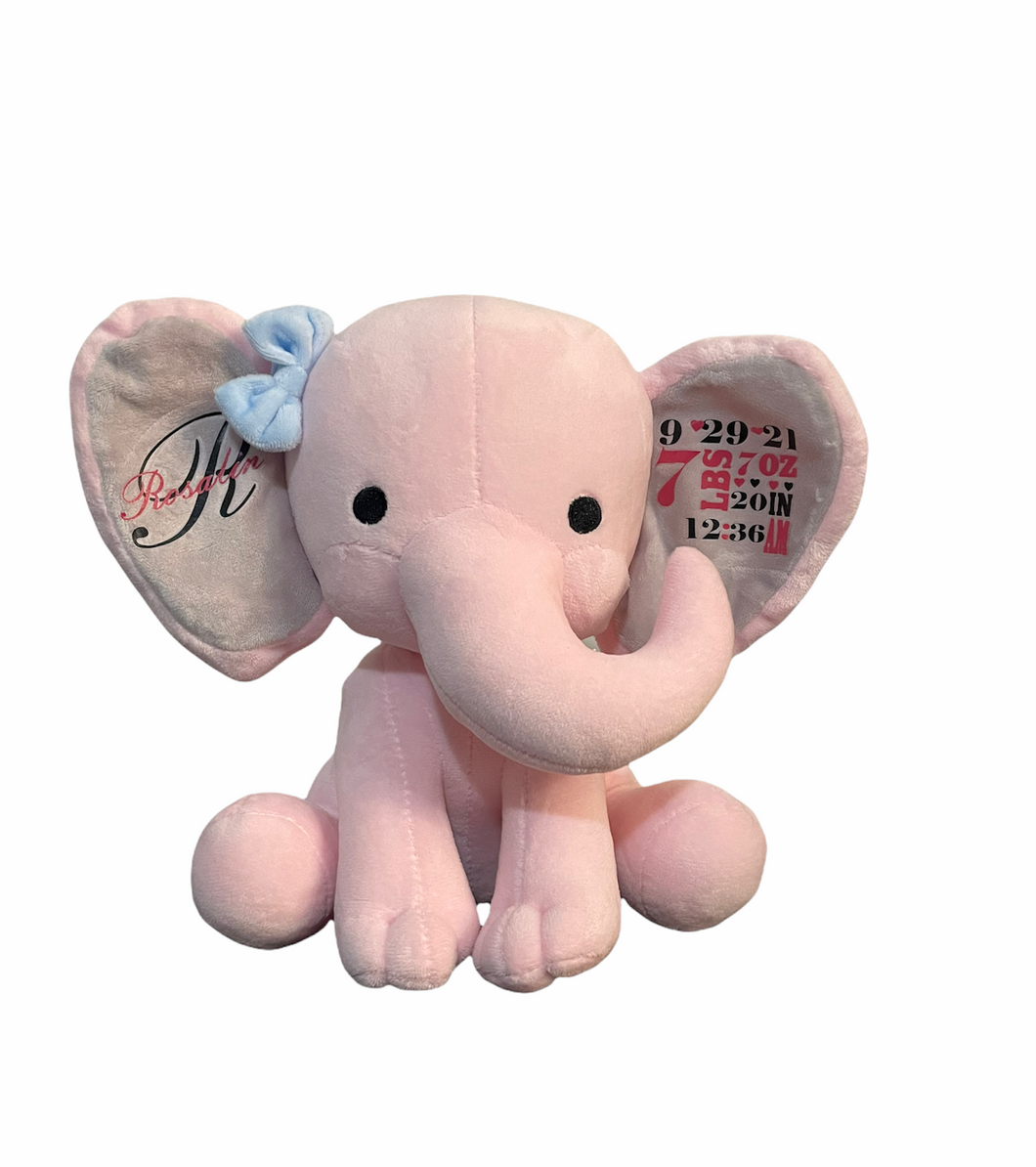 Birth Announcement Plush Elephant