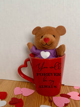 Load image into Gallery viewer, Red Heart Mug with Teddy Bear
